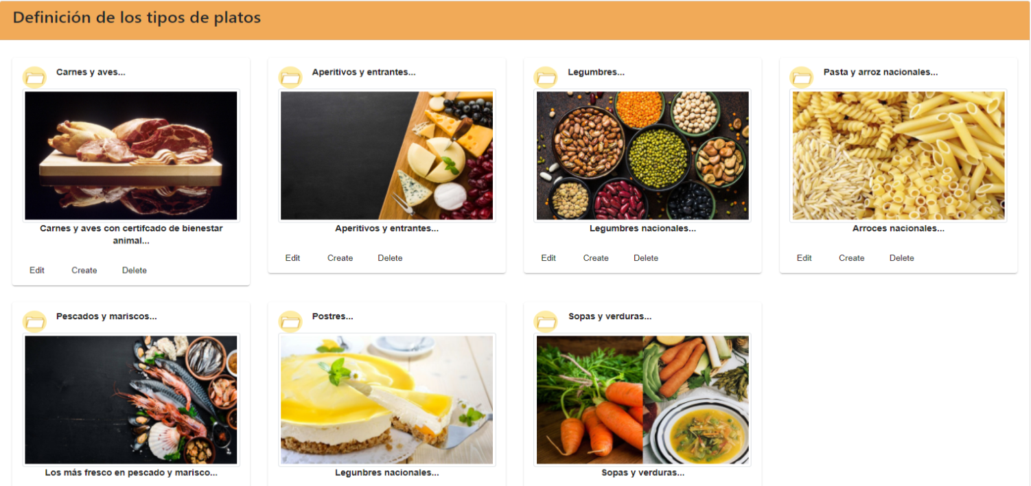 El cliente podrá agrupar o clasificar los platos, de esta manera se podrá realizar
una mejor gestión de ellos. Por ejemplo, facilitando la busqueda mediante filtros Clasificación de sugerencias