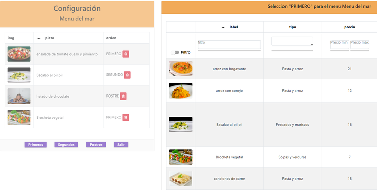 La página web de MetaRestaurante, te posibilita que tú mismo realices el diseño de menús Mantenimiento de menús